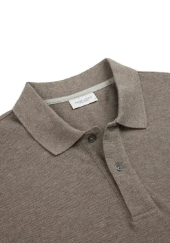 Profuomo slim fit heren polo, bruin