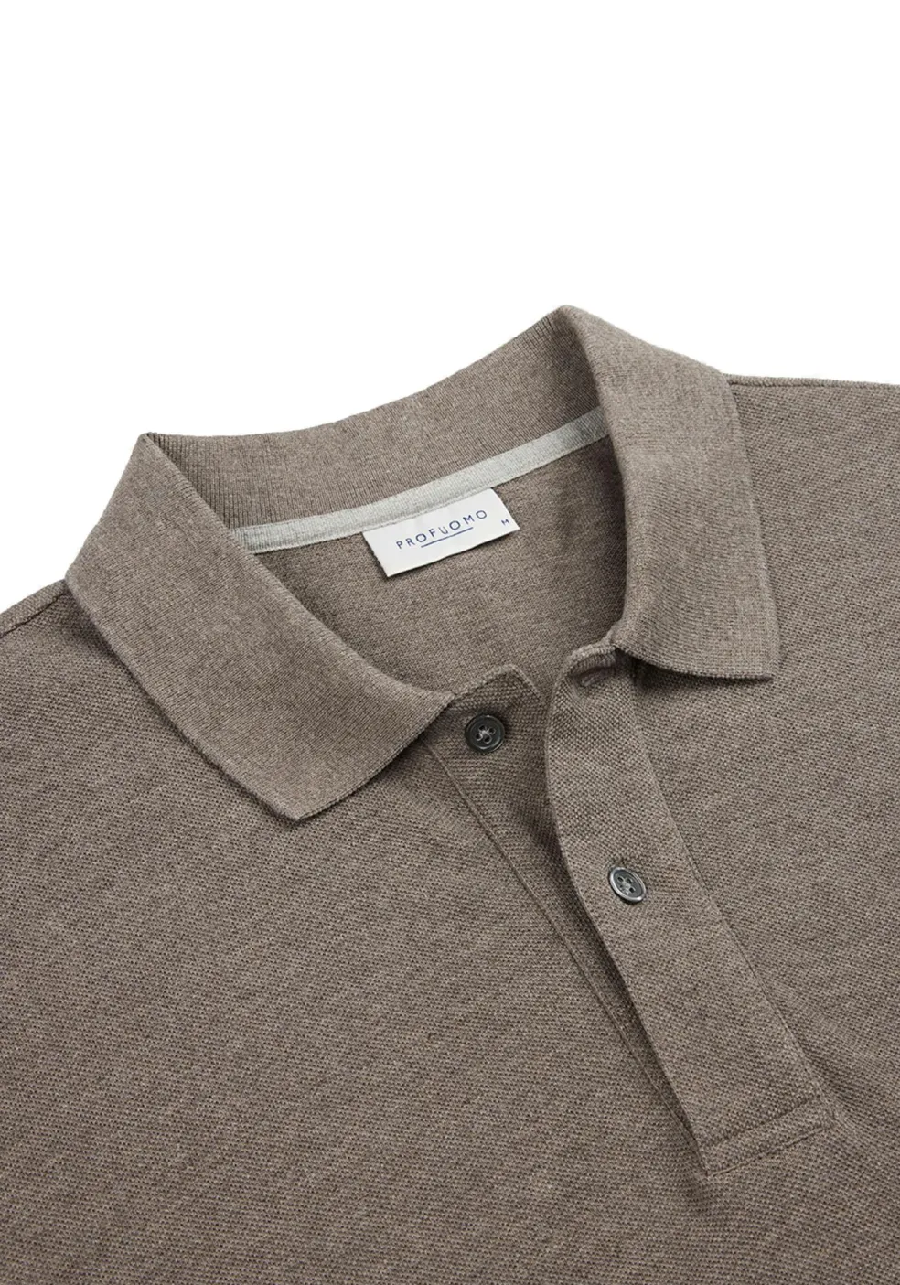 Profuomo slim fit heren polo, bruin