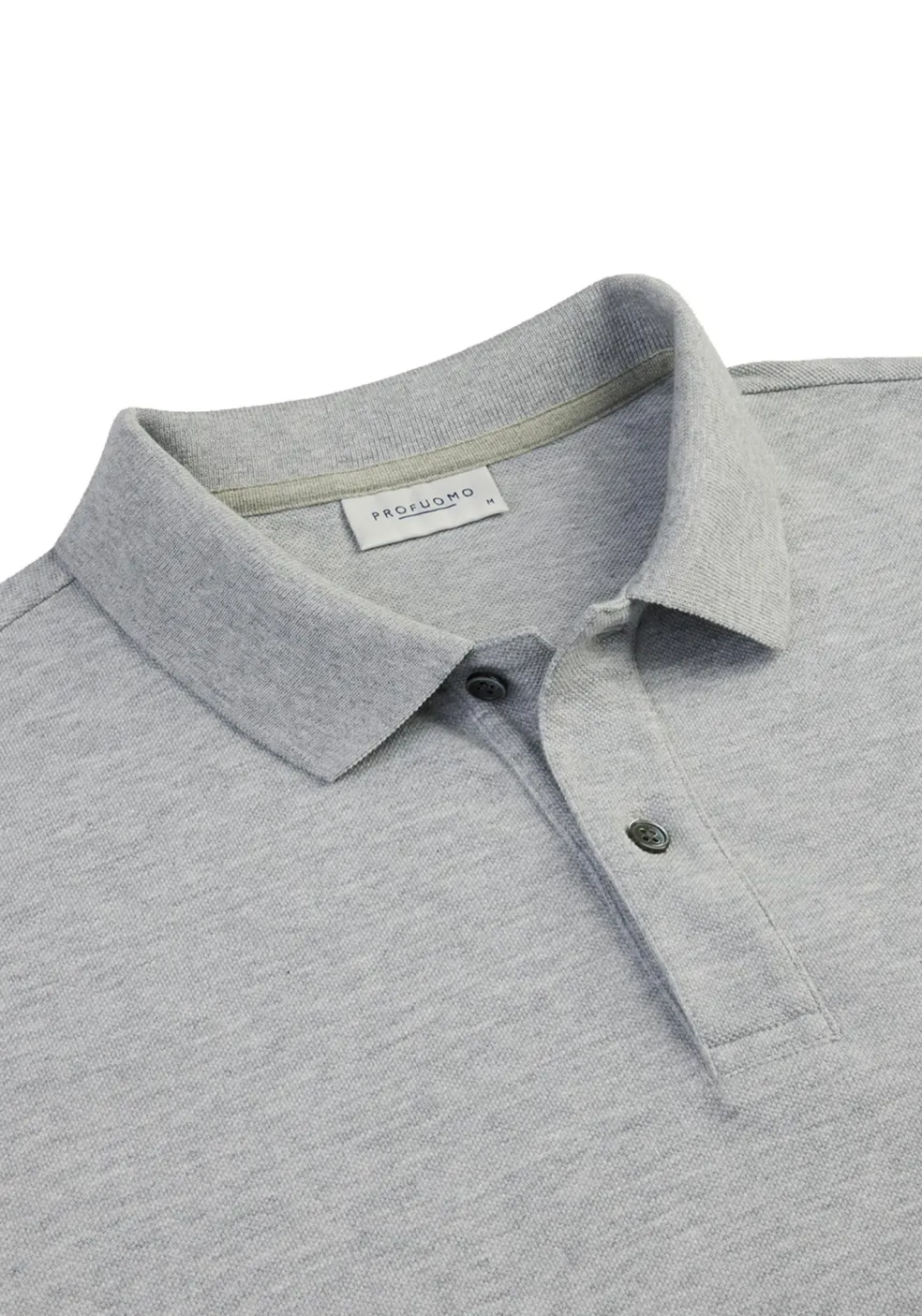 Profuomo slim fit heren polo, lichtgrijs