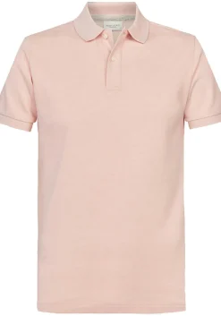 Profuomo slim fit heren polo, roze