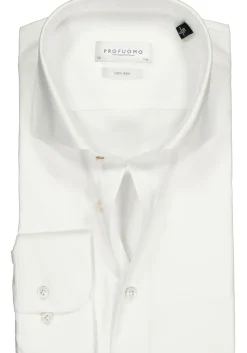 Profuomo slim fit overhemd, mouwlengte 72 cm, twill, wit