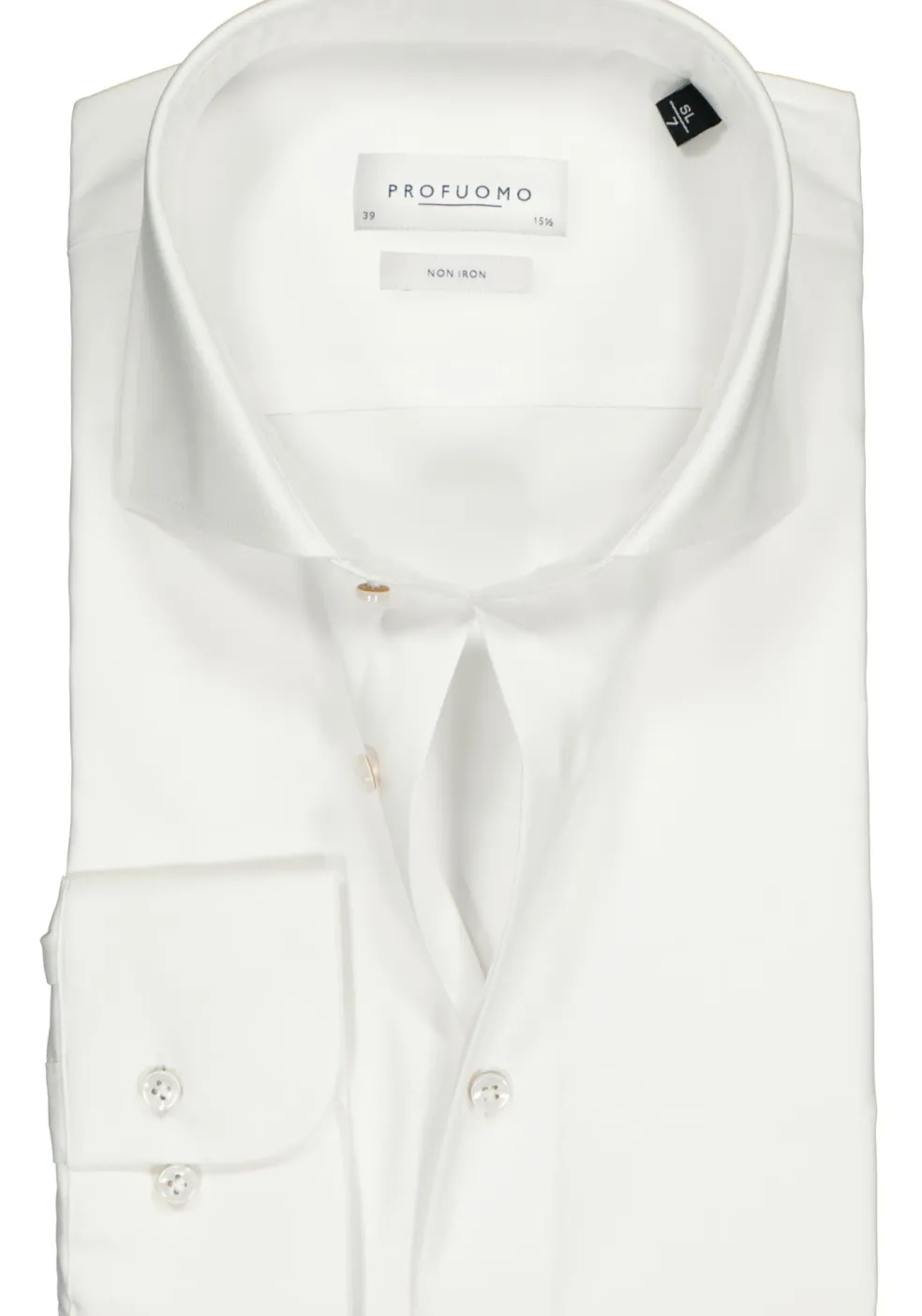Profuomo slim fit overhemd, mouwlengte 72 cm, twill, wit
