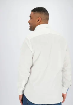 Profuomo slim fit overhemd, 2-ply twill, wit (contrast)