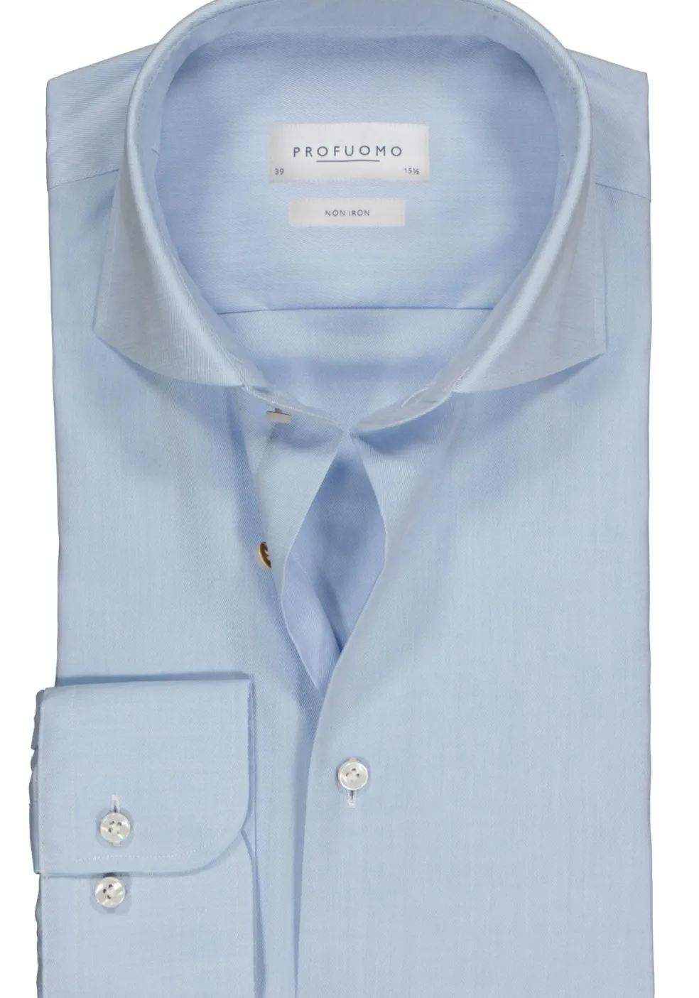 Profuomo slim fit overhemd, twill, lichtblauw