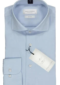 Profuomo slim fit overhemd, twill, lichtblauw