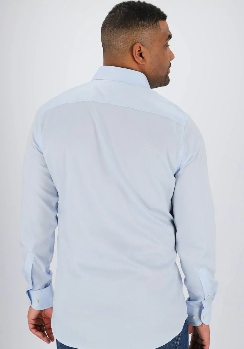 Profuomo slim fit overhemd, twill, lichtblauw