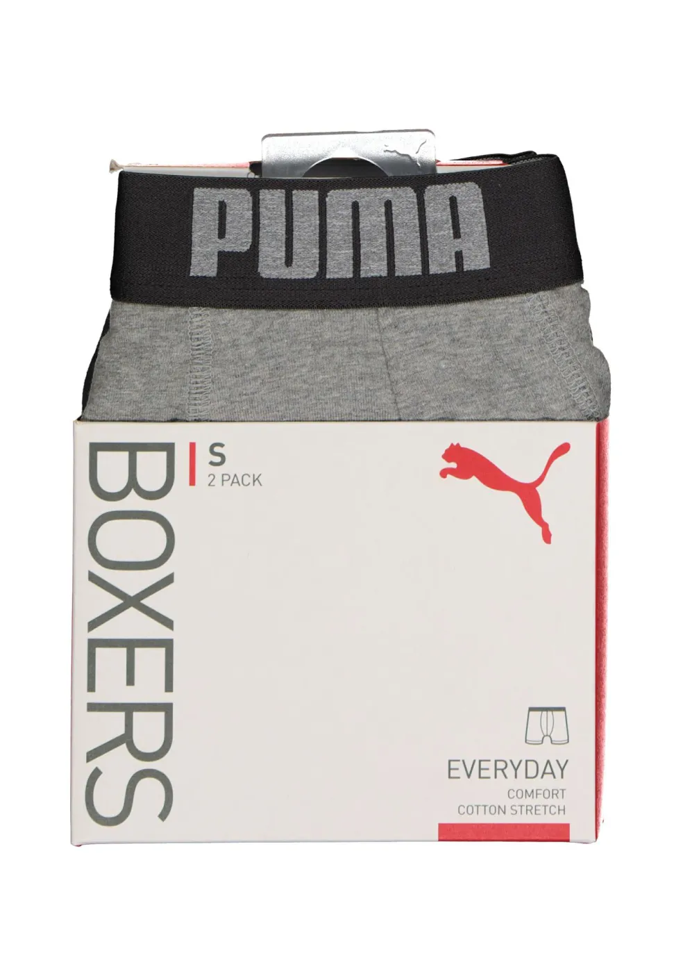 Puma Basic Boxer heren (2-pack), zwart en donkergrijs