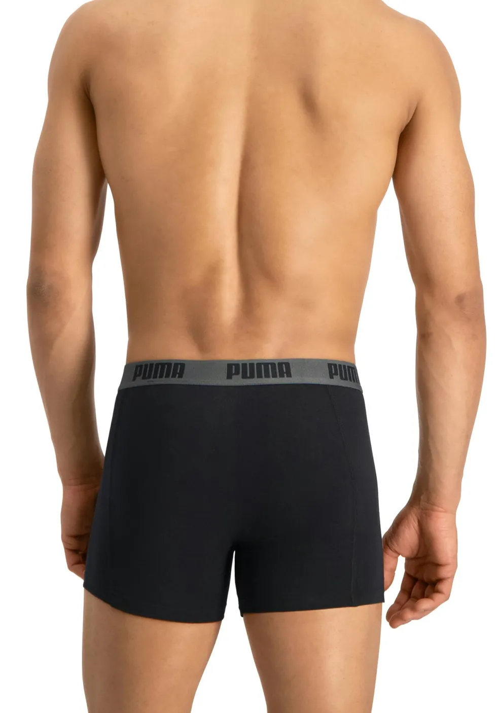 Puma Basic Boxer heren (2-pack), zwart en donkergrijs