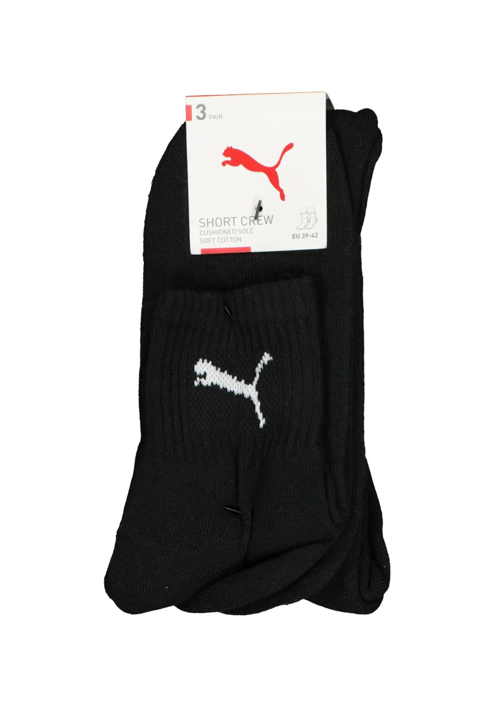 Puma short crew 3-Pack, zwart