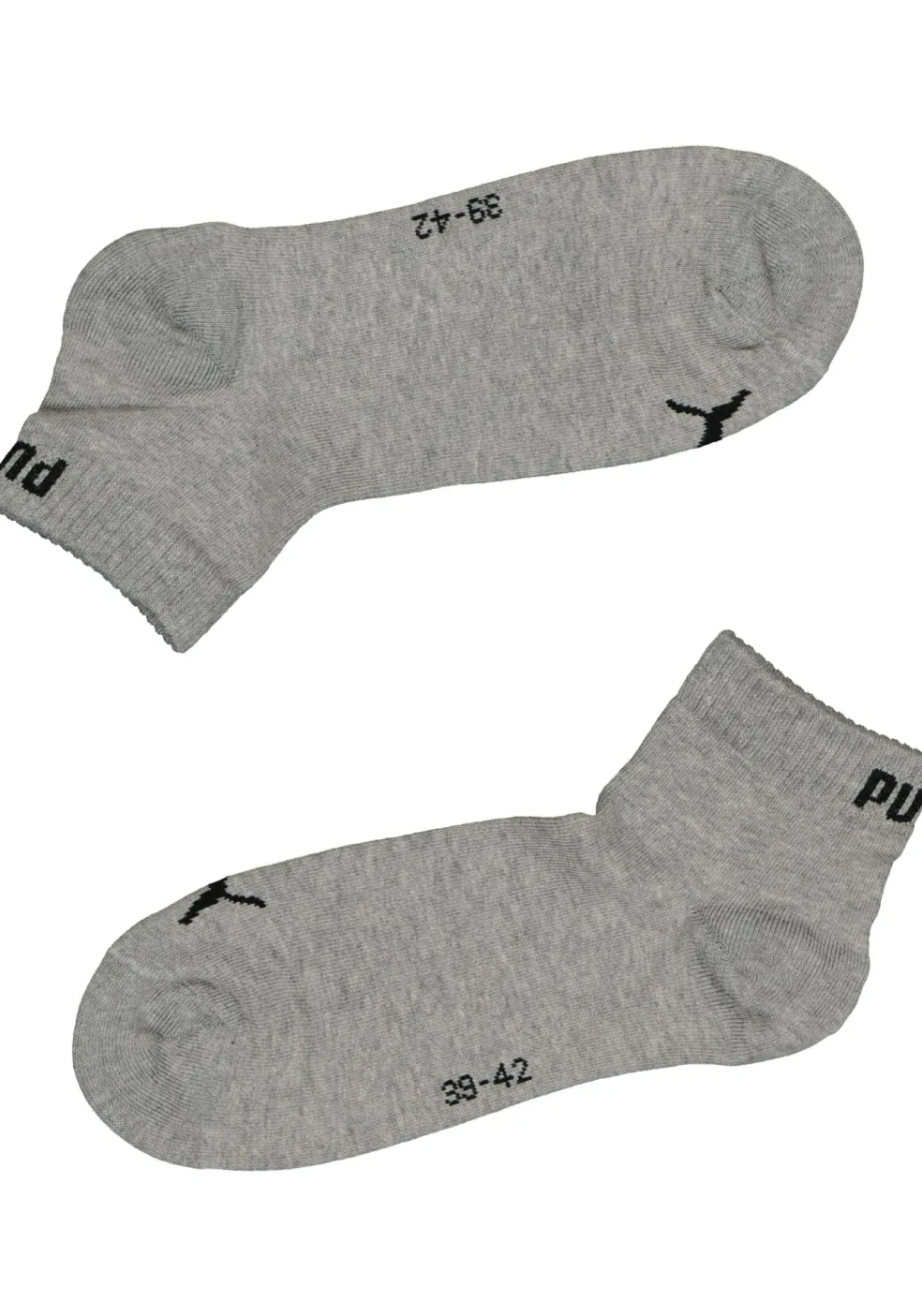 Puma Unisex Quarter Plain (3-pack), unisex hoge enkelsokken, wit, grijs en zwart
