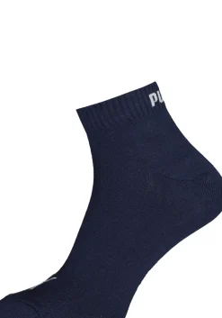 Puma Unisex Quarter Plain (3-pack), unisex hoge enkelsokken, navy blauw