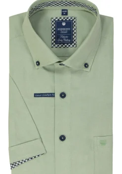 Redmond comfort fit overhemd, korte mouw, Oxford, lichtgroen