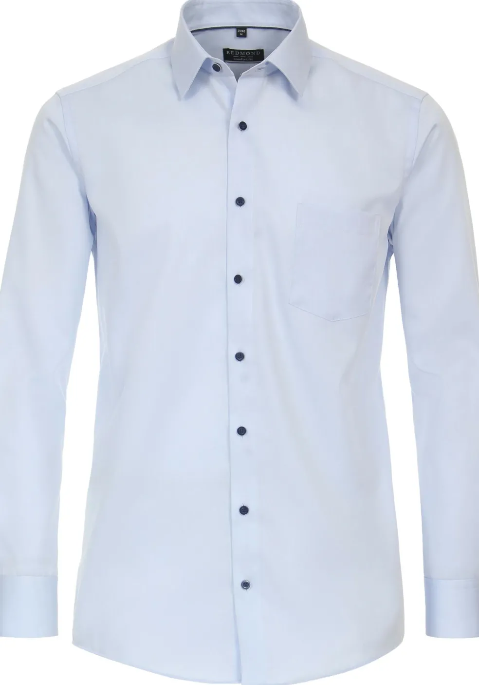 Redmond comfort fit overhemd, popeline, blauw