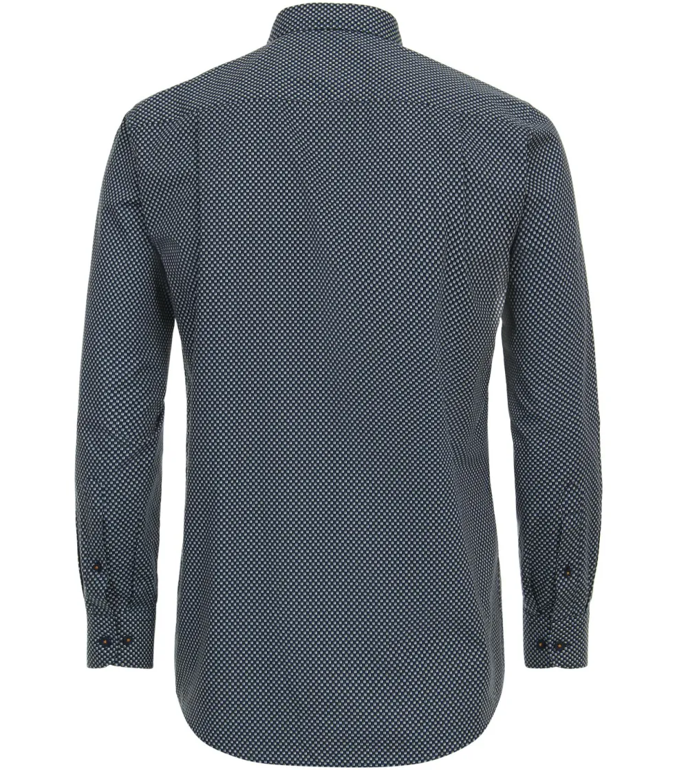 Redmond comfort fit overhemd, popeline, blauw dessin