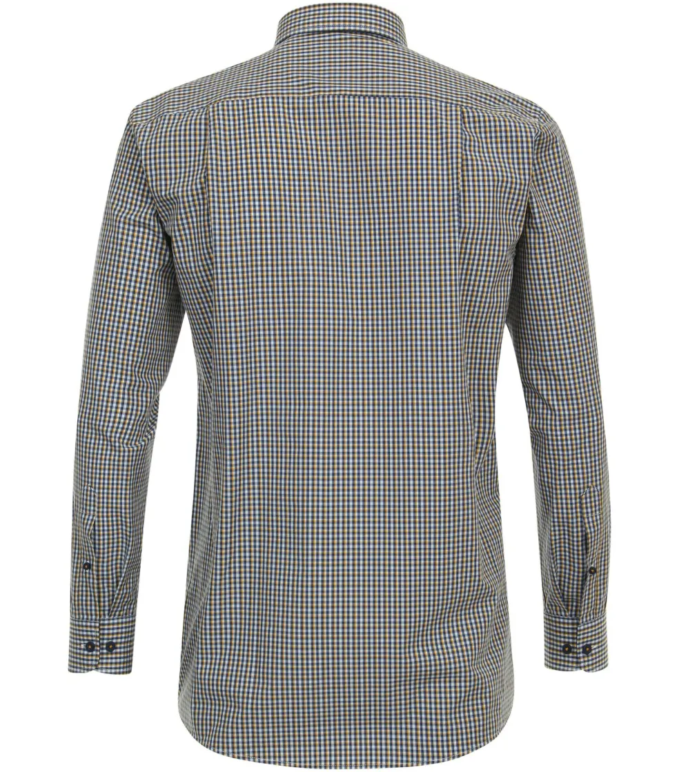 Redmond comfort fit overhemd, popeline, blauw geruit