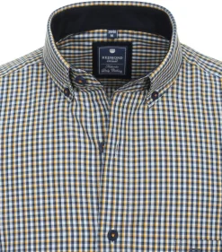 Redmond comfort fit overhemd, popeline, blauw geruit