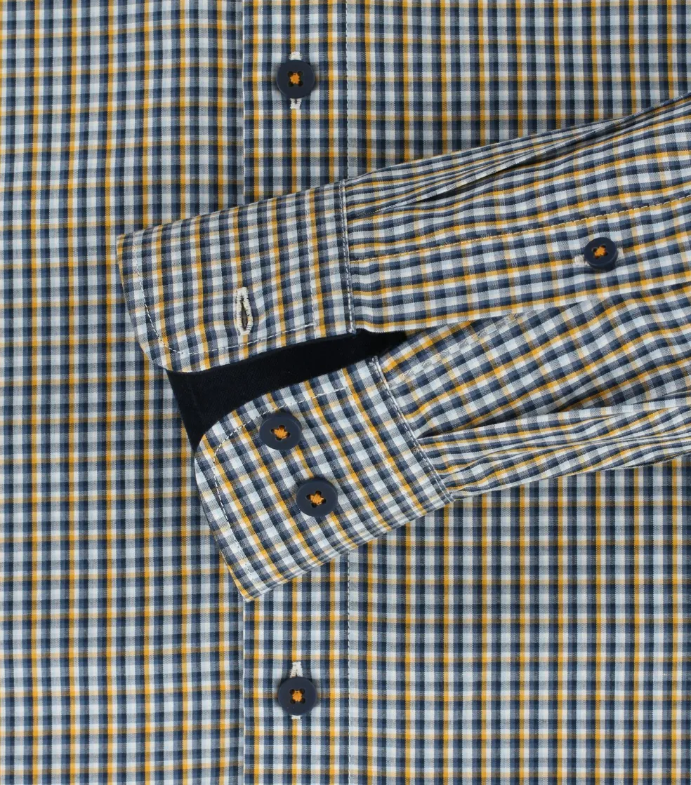 Redmond comfort fit overhemd, popeline, blauw geruit
