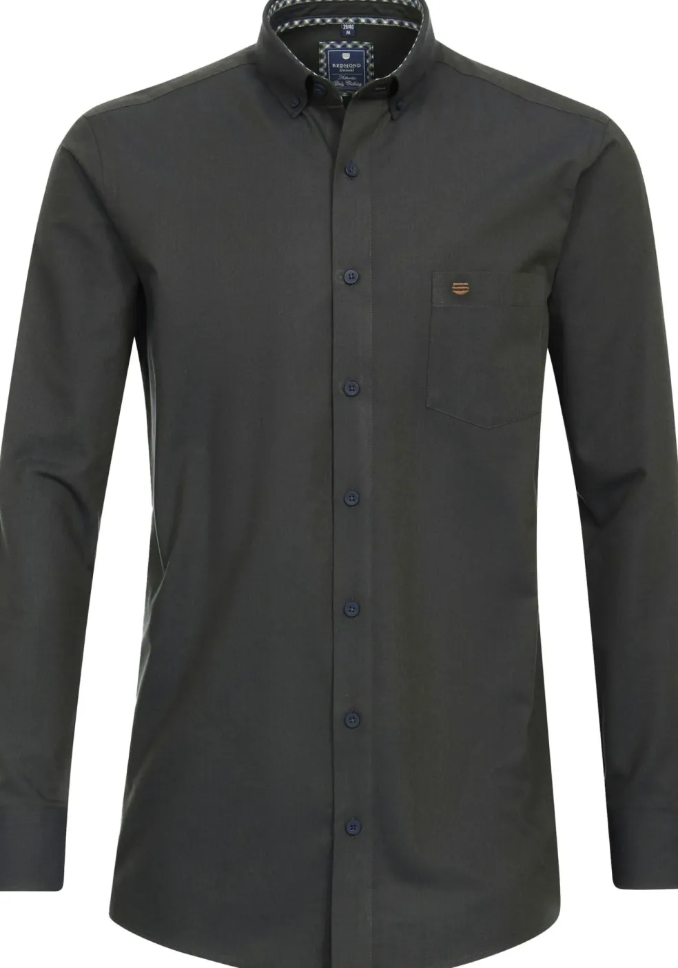 Redmond comfort fit overhemd, twill, groen