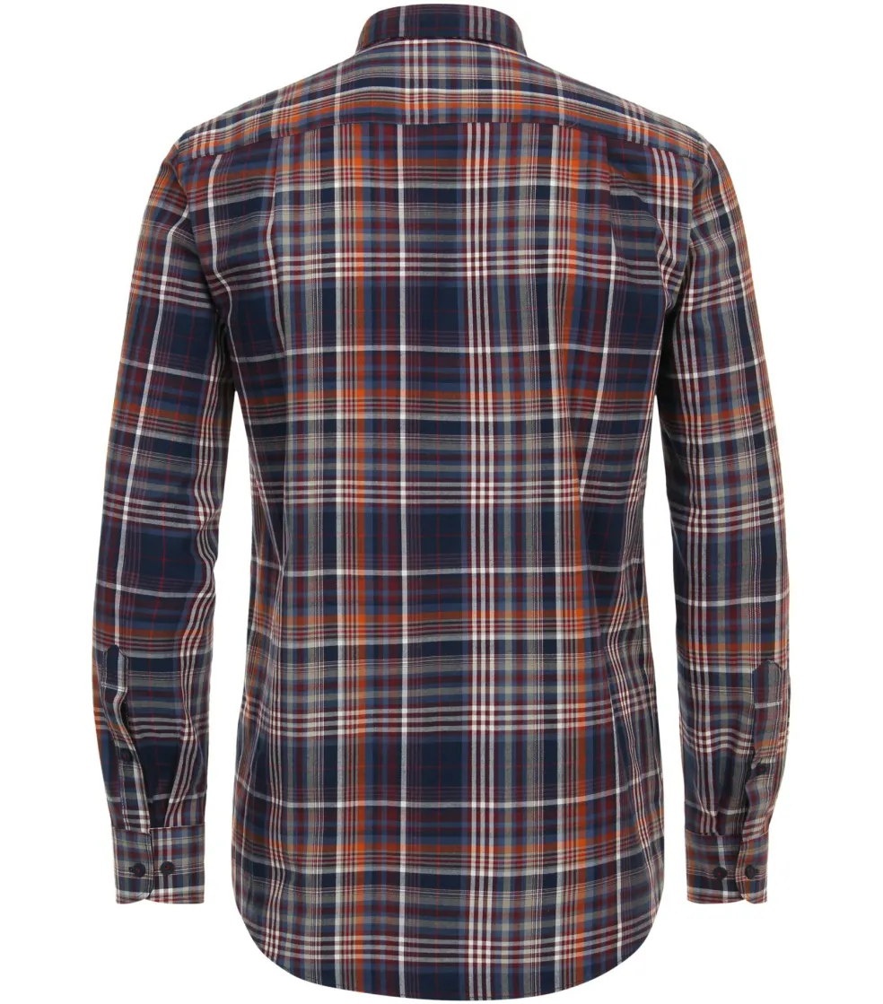 Redmond comfort fit overhemd, twill, rood geruit
