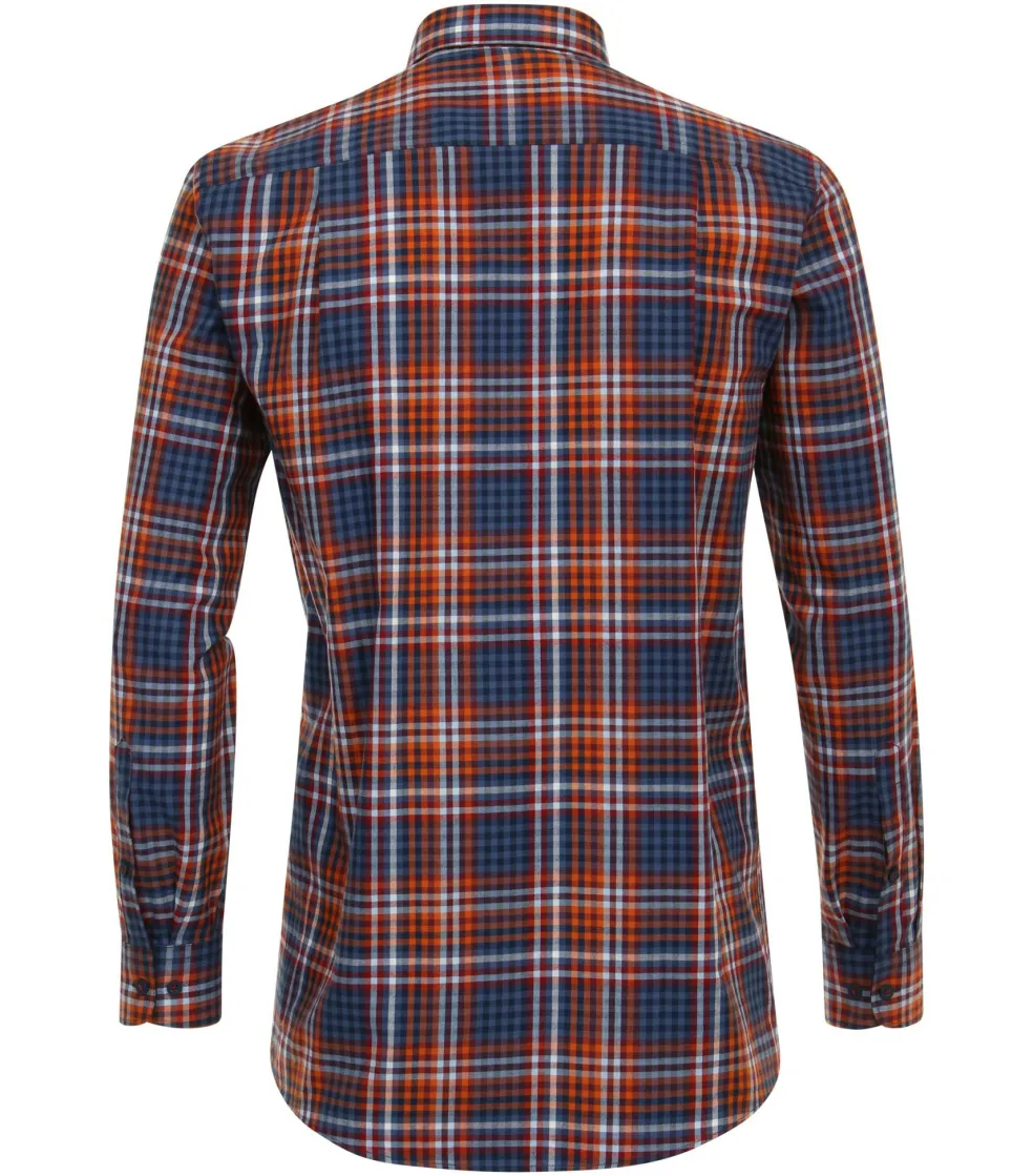 Redmond comfort fit overhemd, twill, rood geruit