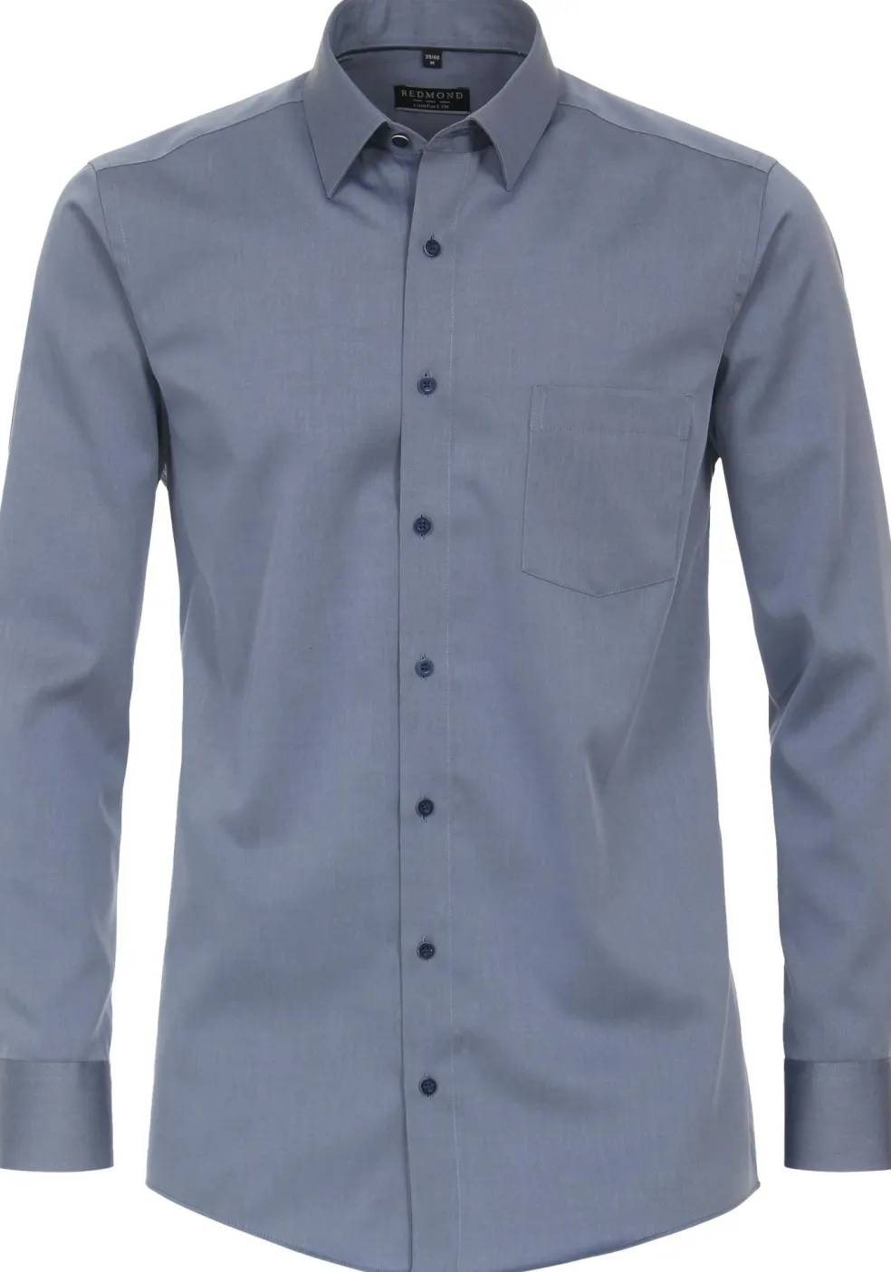 Redmond comfort fit overhemd, popeline, blauw