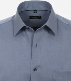 Redmond comfort fit overhemd, popeline, blauw