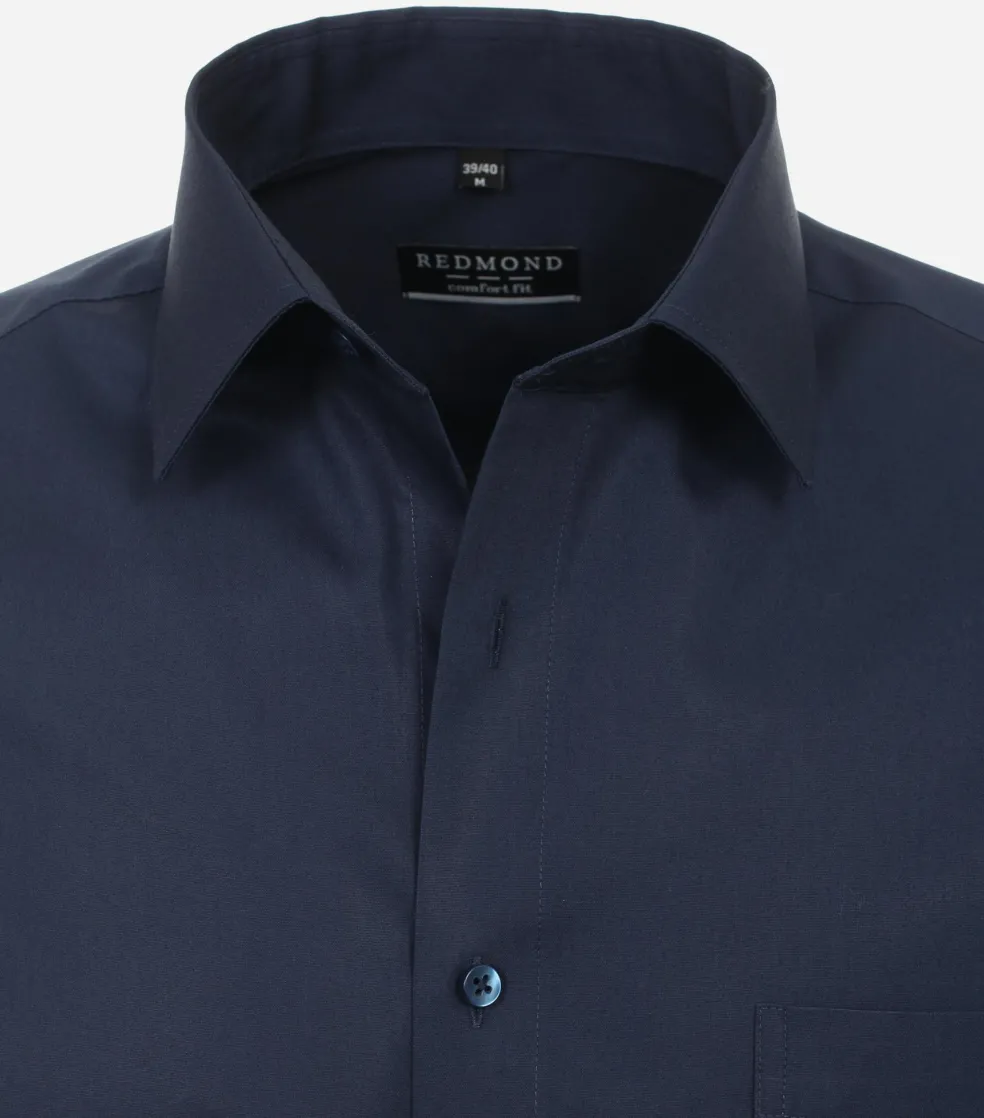 Redmond comfort fit overhemd, popeline, blauw