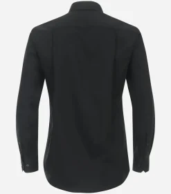 Redmond comfort fit overhemd, popeline, zwart