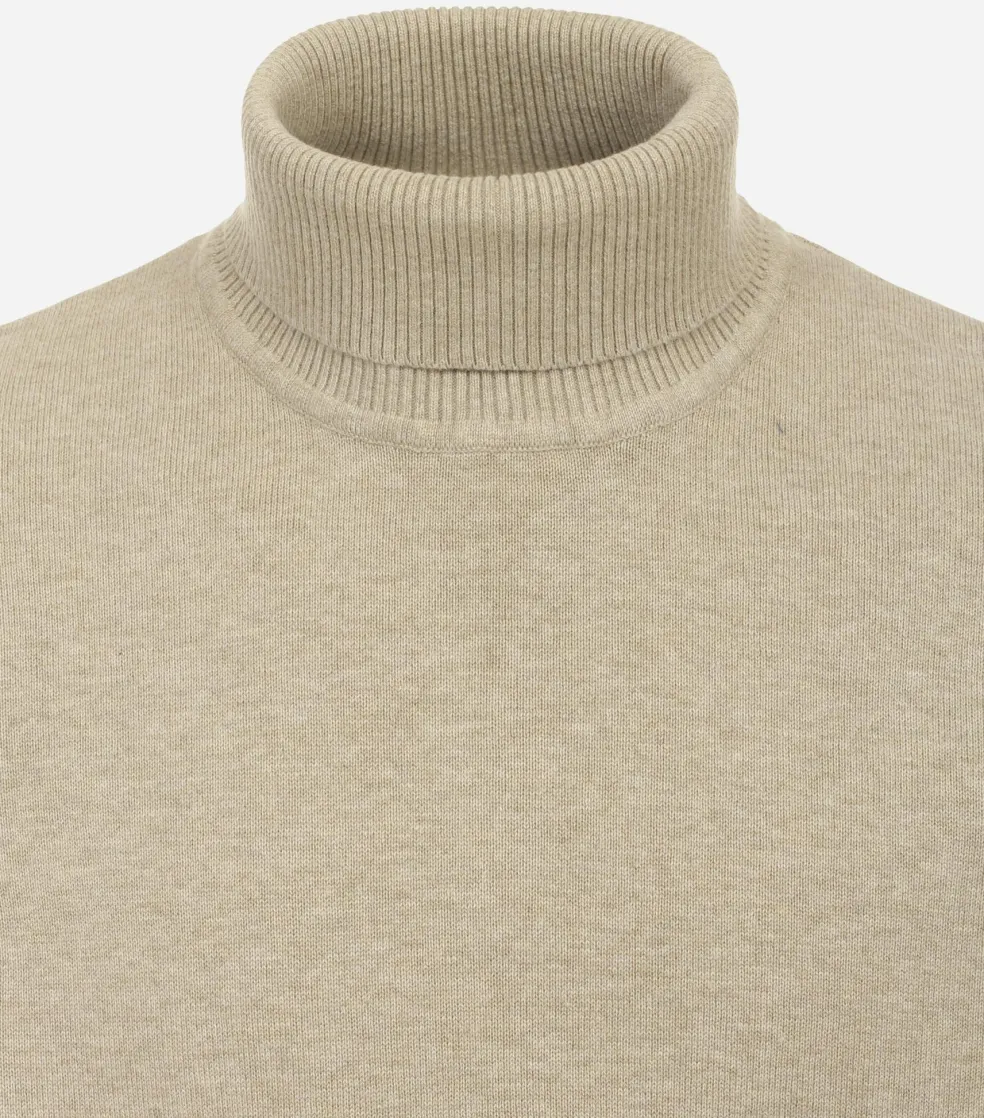 Redmond heren coltrui katoen, beige (middeldik)