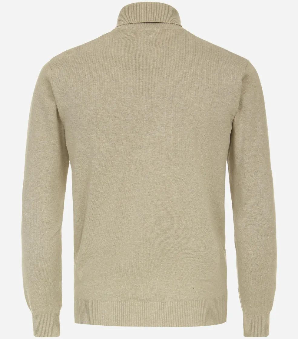Redmond heren coltrui katoen, beige (middeldik)