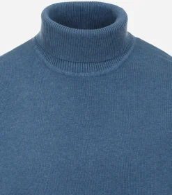 Redmond heren coltrui katoen, blauw (middeldik)