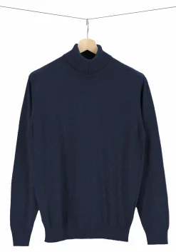 Redmond heren coltrui katoen, marine blauw