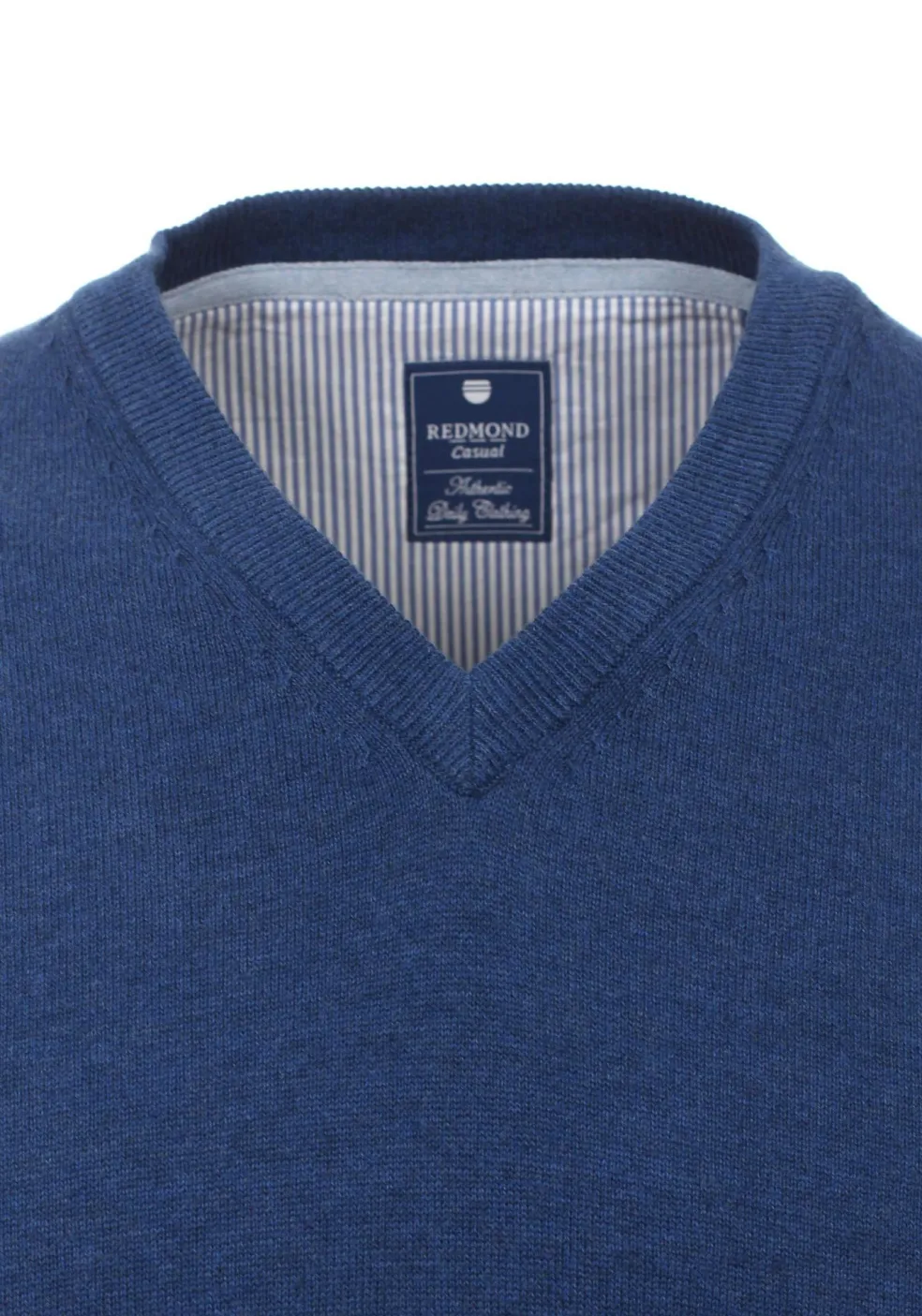 Redmond heren spencer katoen, V-hals, jeansblauw