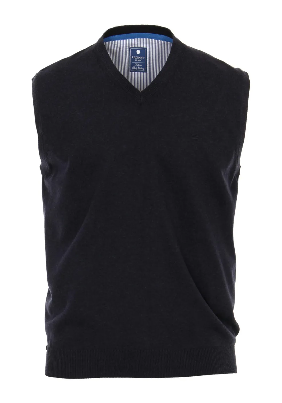 Redmond heren spencer katoen, V-hals, marine blauw