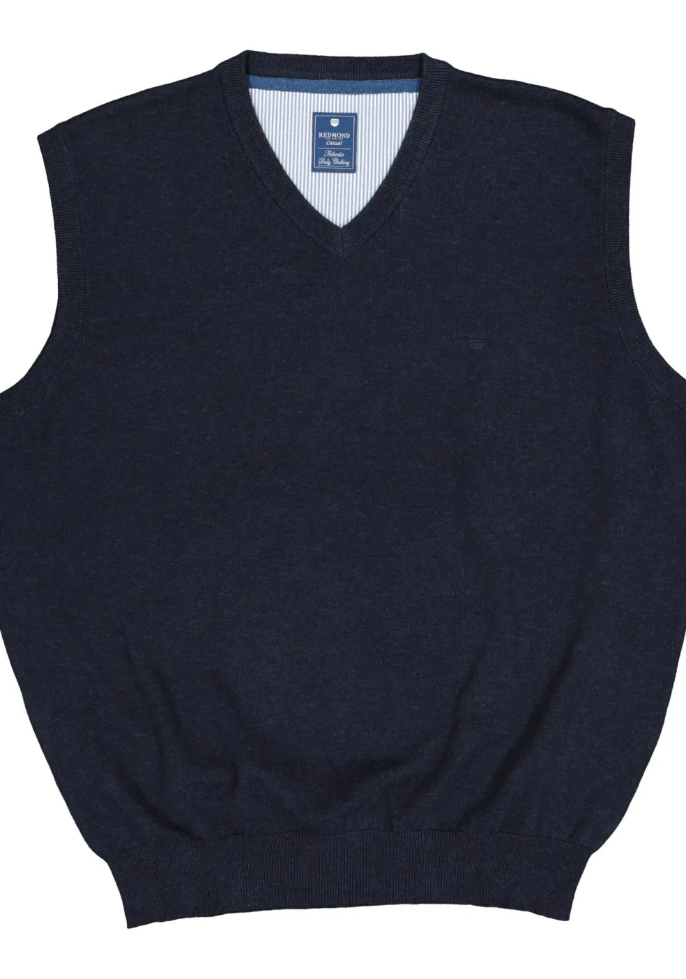 Redmond heren spencer katoen, V-hals, marine blauw