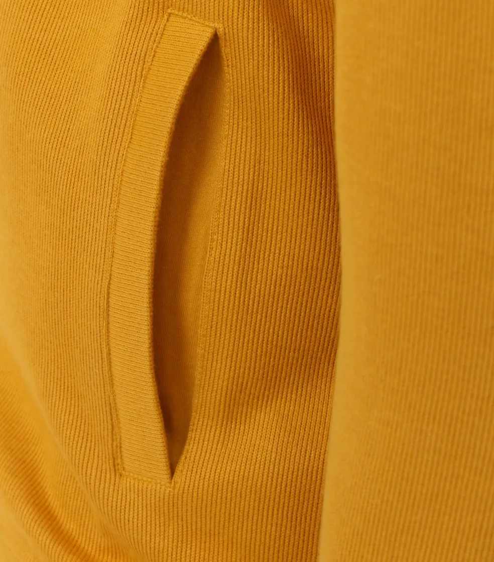Redmond heren sweatvest katoen, opstaande kraag, geel (middeldik)