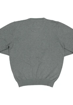 Redmond heren trui katoen, O-hals, grijs