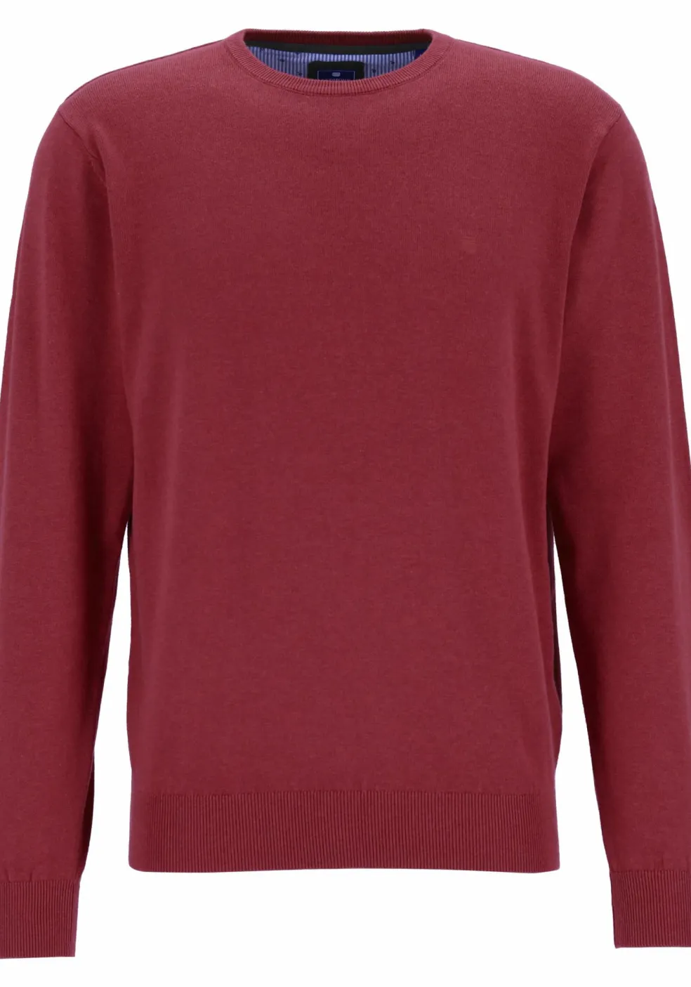 Redmond heren trui katoen, O-hals, bordeaux rood