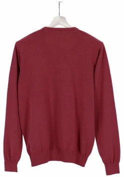 Redmond heren trui katoen, O-hals, bordeaux rood