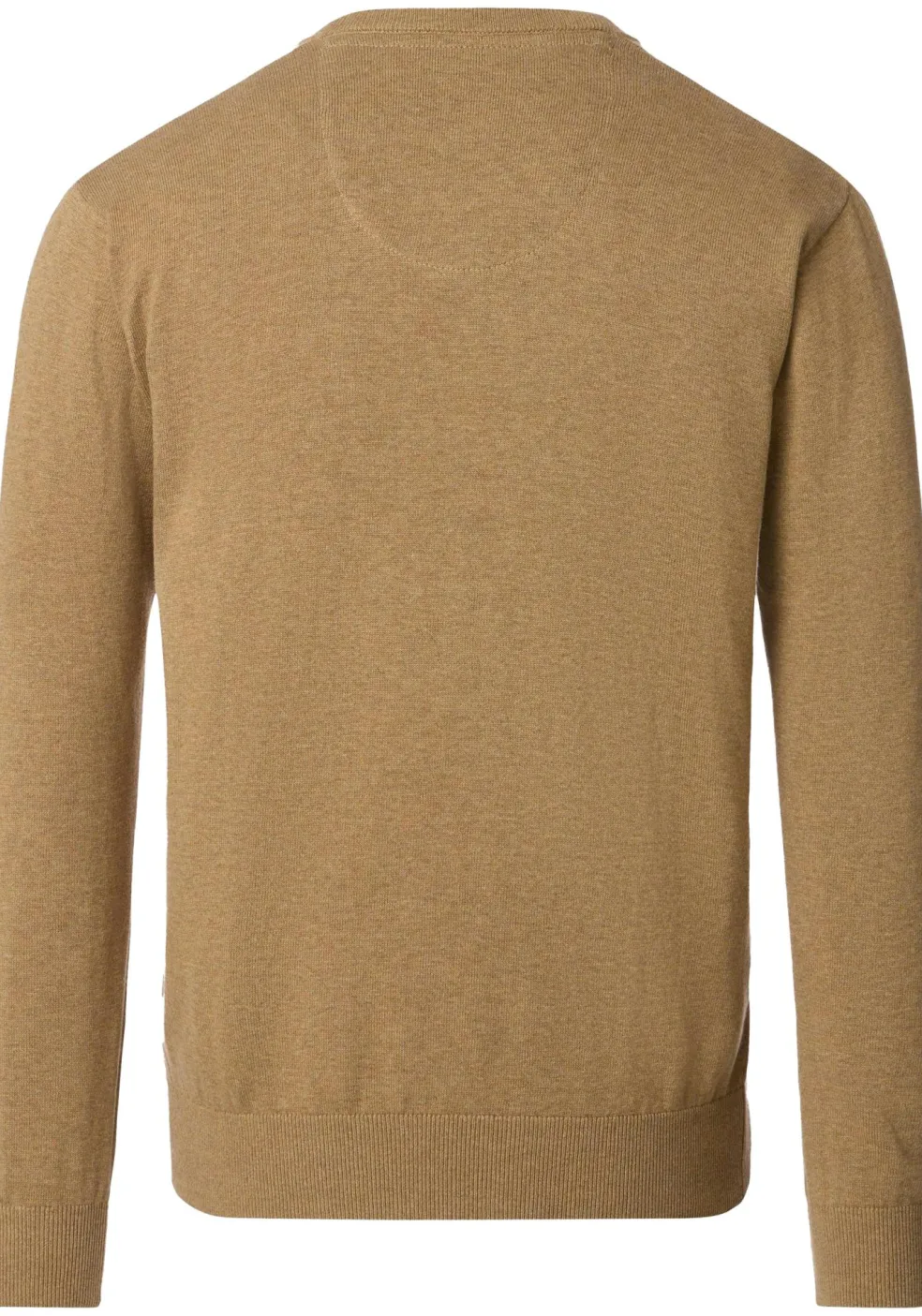 Redmond heren trui katoen, V-hals, beige (middeldik)