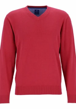 Redmond heren trui katoen, V-hals, rood