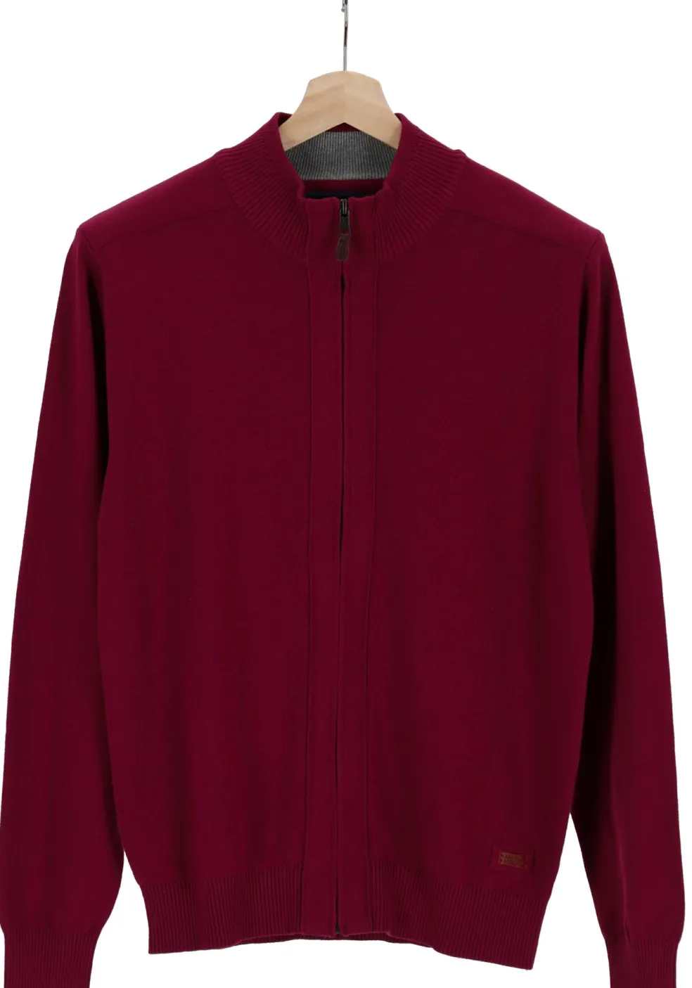 Redmond heren vest katoen, met rits, bordeaux rood