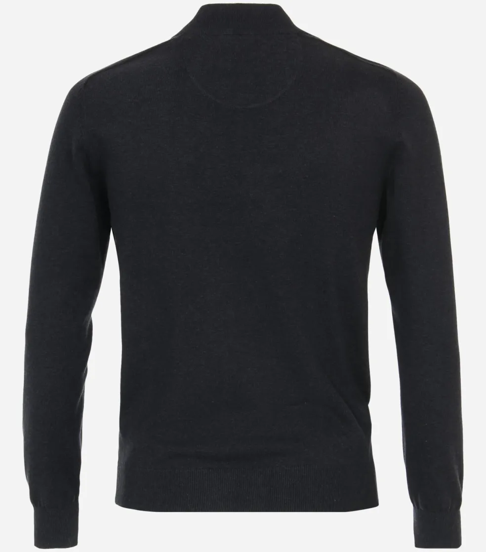 Redmond heren vest katoen, opstaande kraag, blauw (middeldik)