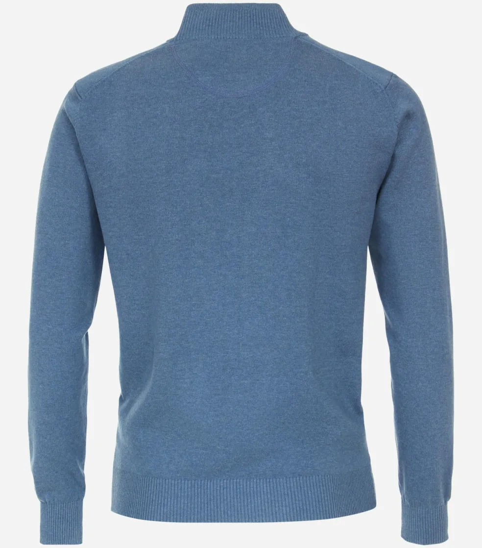 Redmond heren vest katoen, opstaande kraag, blauw (middeldik)