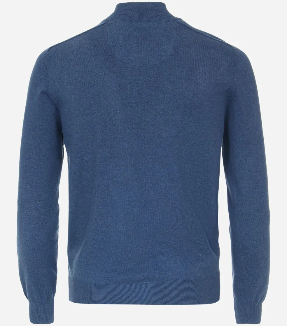 Redmond heren vest katoen, opstaande kraag, blauw (middeldik)