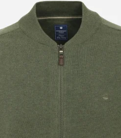 Redmond heren vest katoen, opstaande kraag, groen (middeldik)
