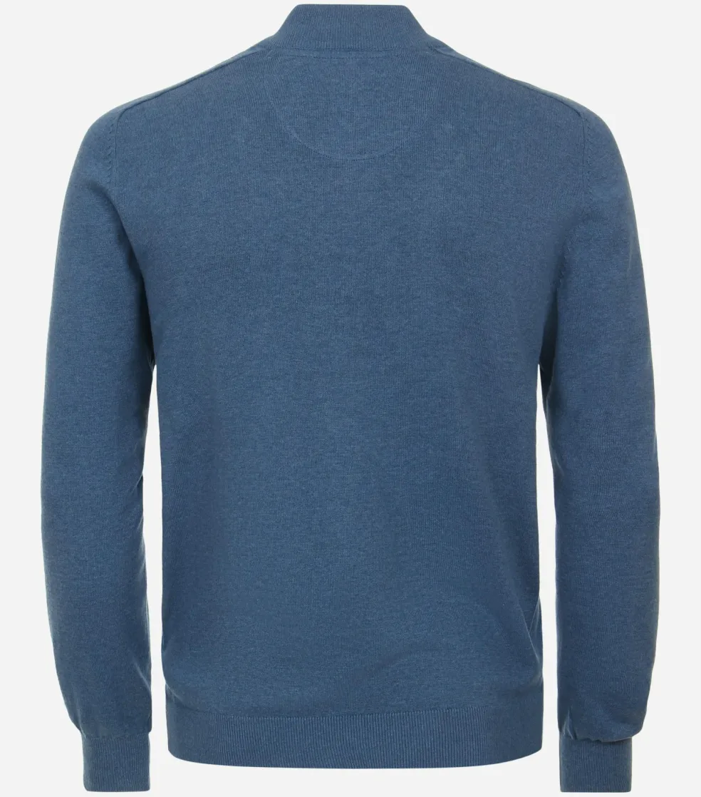 Redmond heren vest katoen, opstaande kraag, blauw (middeldik)