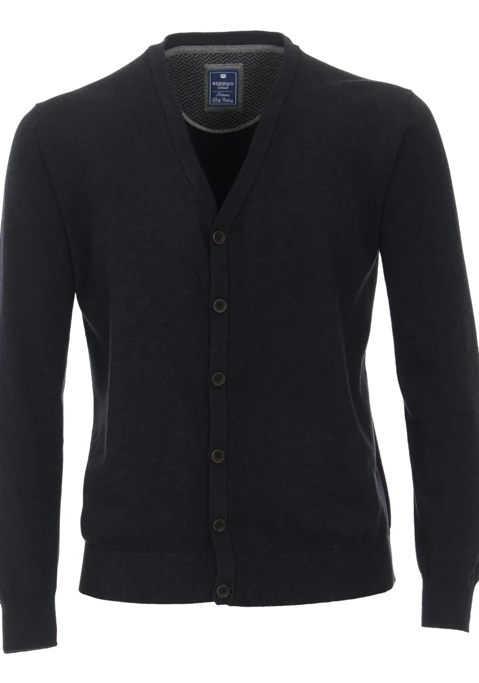 Redmond heren vest katoen, V-hals, blauw (middeldik)