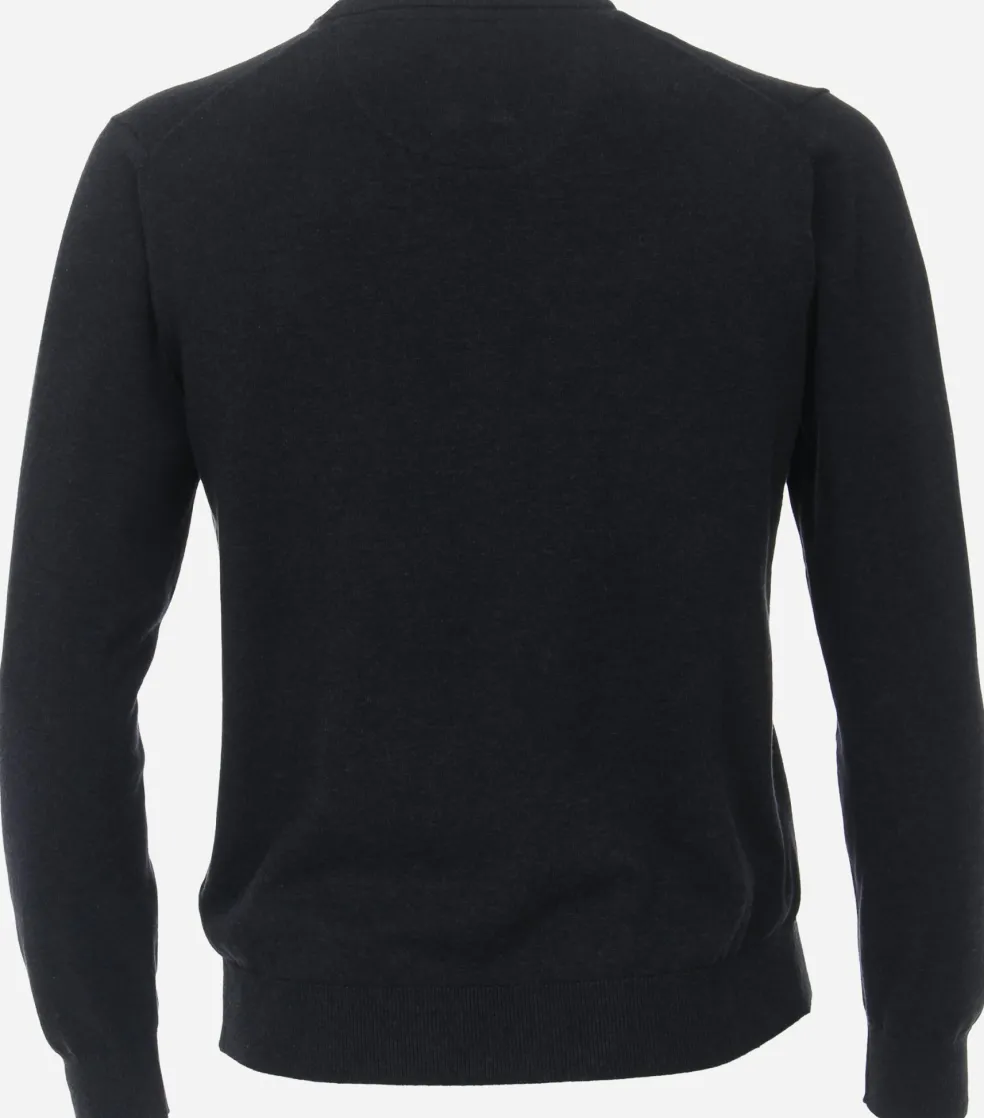 Redmond heren vest katoen, V-hals, blauw (middeldik)