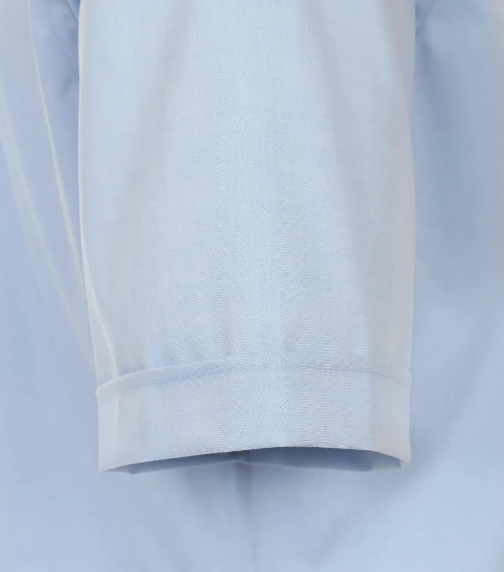 Redmond modern fit overhemd, korte mouw, popeline, blauw